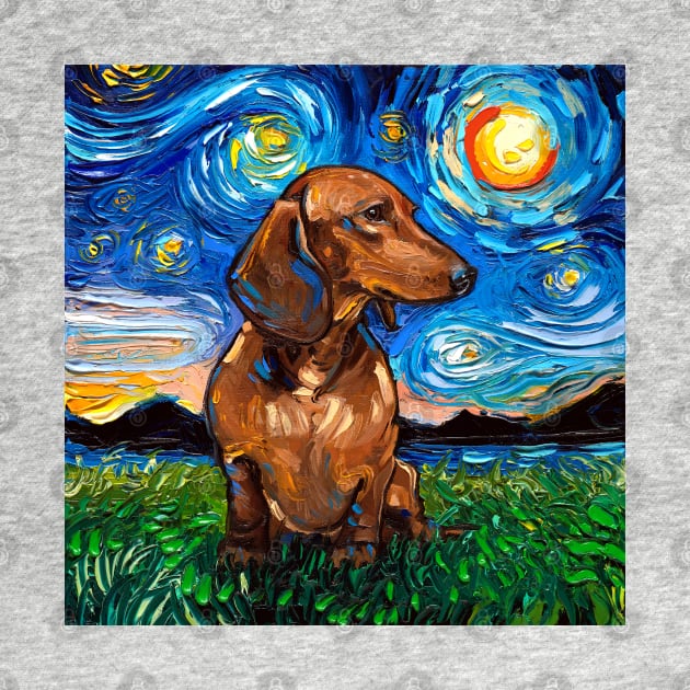 Brown Short Hair Dachshund Night by sagittariusgallery